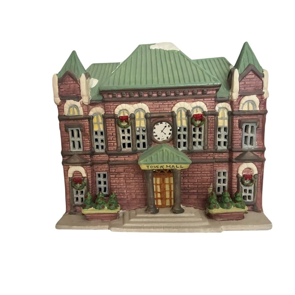 Vintage Woolworth Special Expressions Porcelain Town Hall Christmas Village